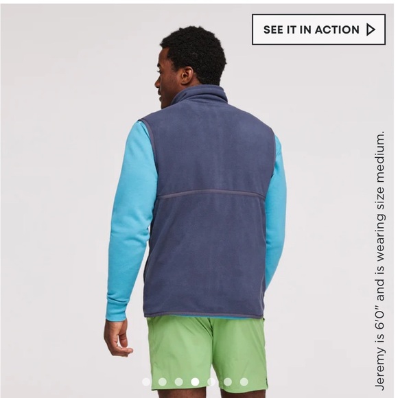 Cotopaxi Men's XL Amado Fleece Vest Graphite Blue NWT Cozy Soft - Picture 6 of 13